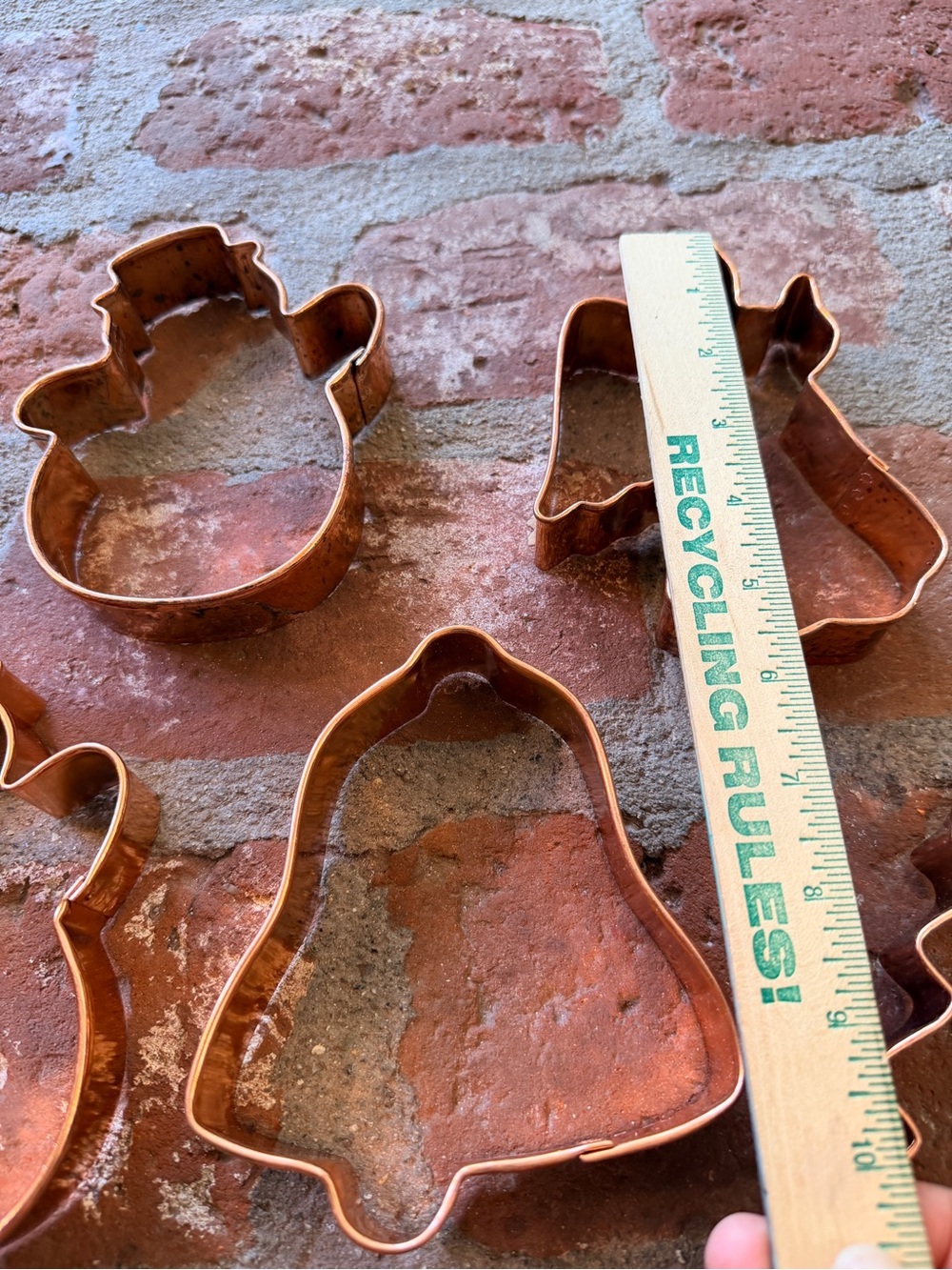 6 Piece vintage Festive Winter Holiday Copper Cookie Cutters by World Market. - Picture 9 of 16